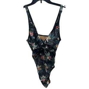 Maternity Swim Suit One Piece Black Floral Swimsuit EastElegant Size Large NWT
